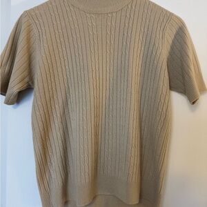 Tally Ho Women's Beige Cable Knit Blouse